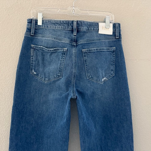 Paige Leenah Wide Leg Jeans 30 Volar Med Blue Denim Relax Casual Minimalist Chic - Picture 10 of 14
